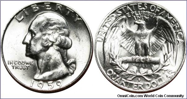 ¼ dollar, 1959-D