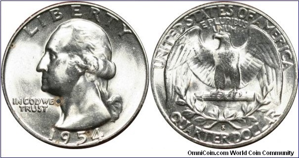 ¼ dollar, 1954-S