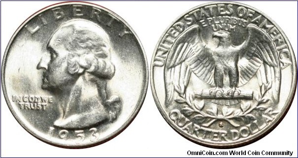 ¼ dollar, 1953-S