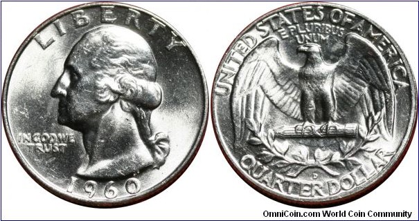 ¼ dollar, 1960-D