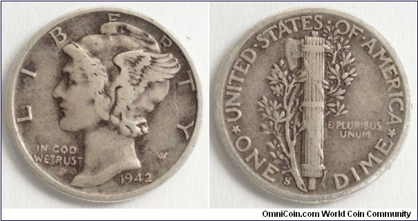 Mercury Dime, Mint unreadable