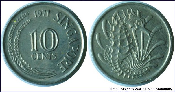 Singapore 10cents 1971