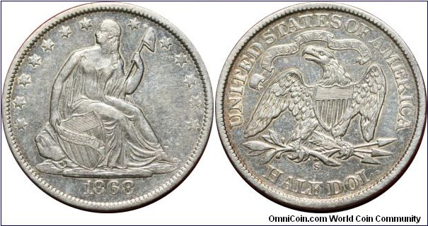 ½ dollar, 1868-S