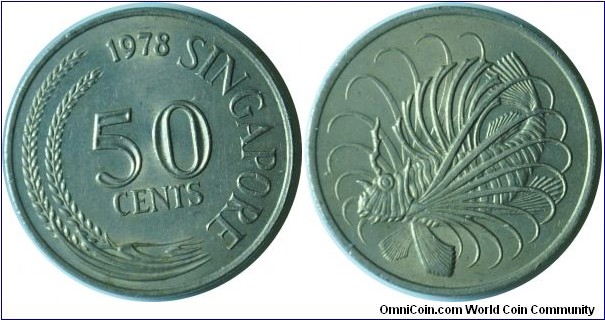 Singapore 50cents 1978