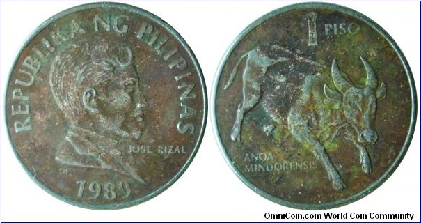 Philippines 1piso -Jose Rizal- 1989