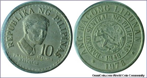 Philippines 10sentamos-Francisco Baltasar-1978