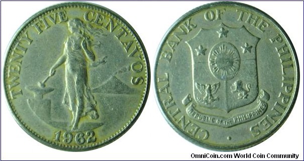 Philippines 25centavos 1962