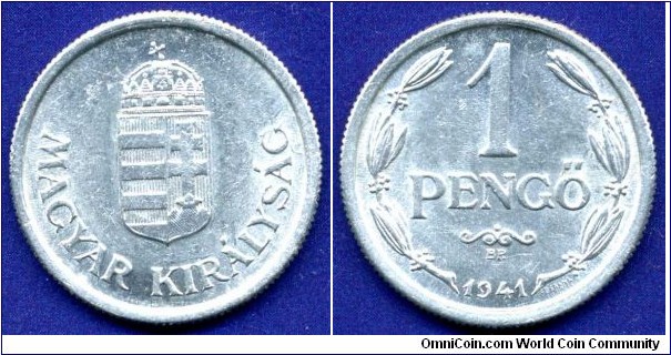 1 Pengö.
Kingdom of Hungary.
*BP* - Budapesht mint.
Mintage 80,000,000 units.


Al.