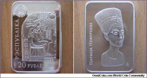 20 Rubles - Queen Nefertiti - 28.28 g Ag .925 Proof - mintage 7,000