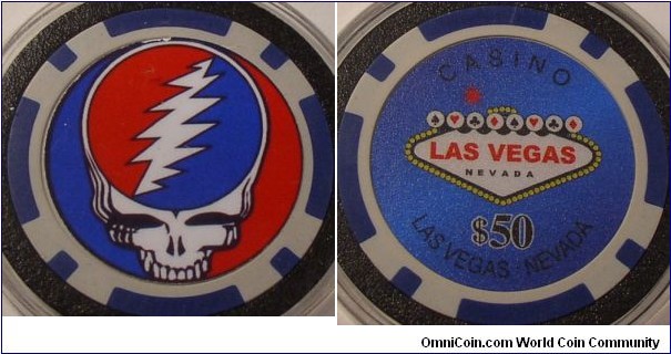 Grateful Dead Steal Your Face chip from Vegas strip