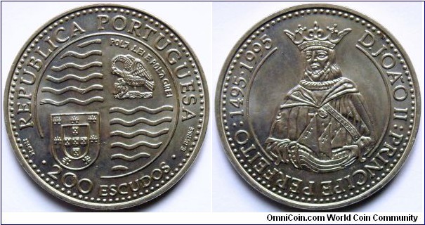 200 escudos.
1995, King Joao II.