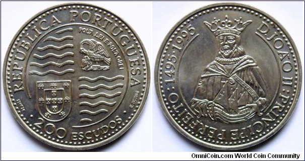 200 escudos.
1995, King Joao II.