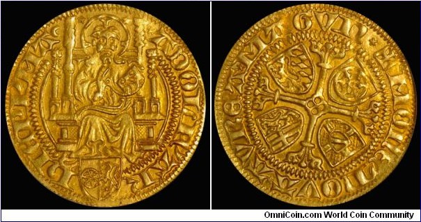 1461-1475 Germany, Mayence, Goldgulden.
Archbishop Adolf II Von Nassau. Ref: Friedberg 1628.