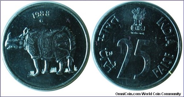 India 25paise 1988