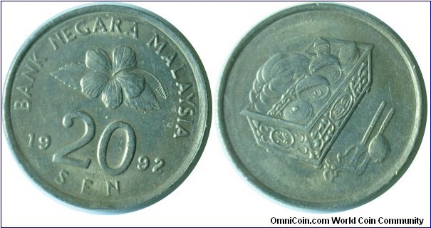 Malaysia 20sen -km52- 1992