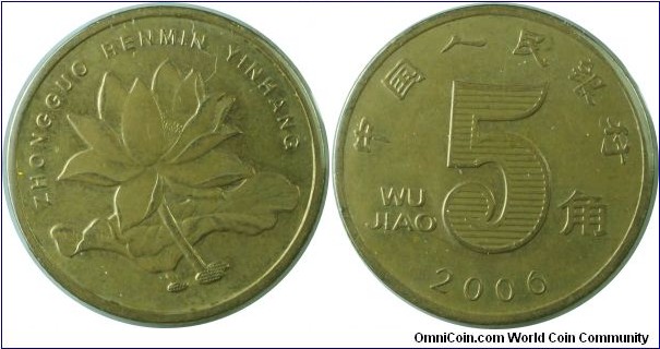 China 5jiao五角 -km1411- 2000