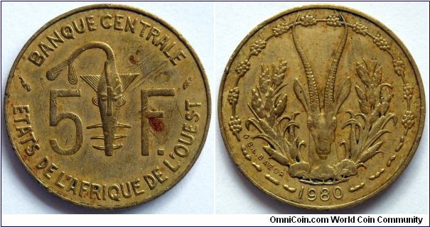 5 francs.
1980