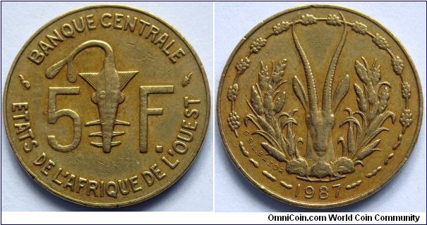 5 francs.
1987