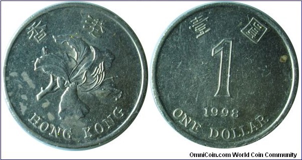 Hongkong(China)1dollar -km69a-1998