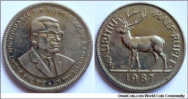 1/2 rupee.
1987