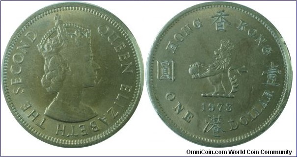 Hongkong(British) 1dollar-km35-1973
