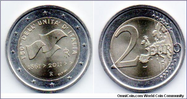 2 euros 
150th Anniversary of Italian unification