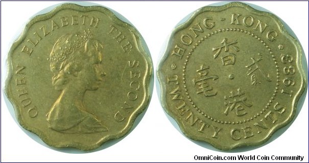 Hongkong(British) 20cents-km36-1983