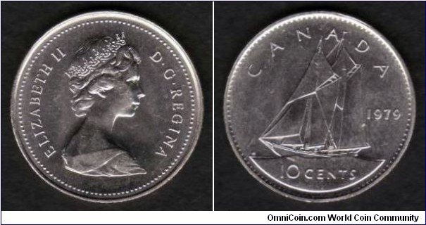 Canada 10 Cents 1979 KM#77.2 