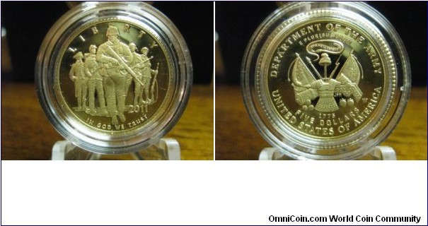 Department Of The Army $5 Commemorative Proof
