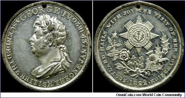 1822 King George IV Visits Scotland.

Rare but who cares? Some obverse tin pest.