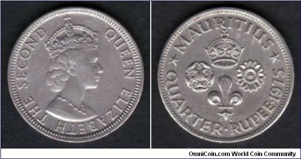 Mauritius 1/4 Rupee 1975 KM#36 