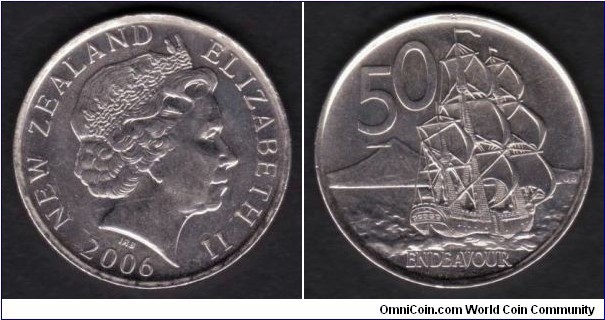 New Zealand 50 Cents 2006 KM#119a 