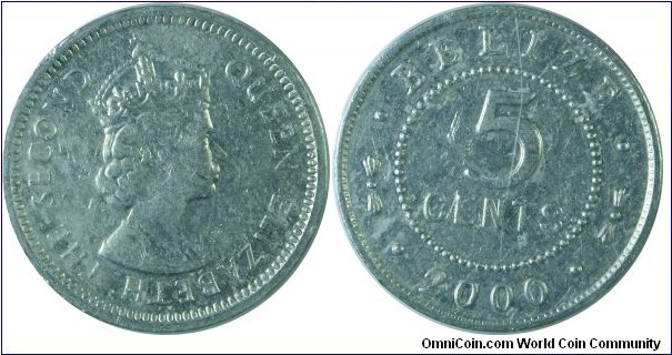 Belize(British)5cents-km115-2000