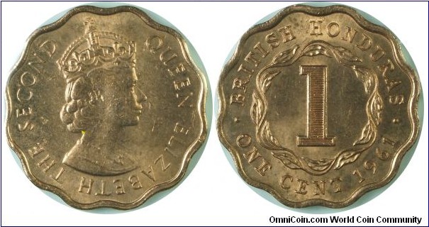 Belize(British)1cent-km30-1961