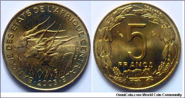 5 franc.
2003, Central African States