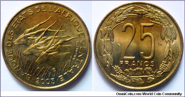 25 franc.
2003, Central African States
