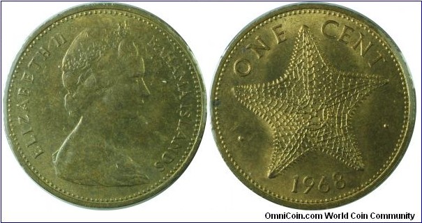 Bahamas(British)1cent-km2-1968