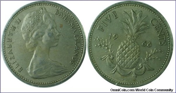 Bahamas(British)5cents-km3-1966