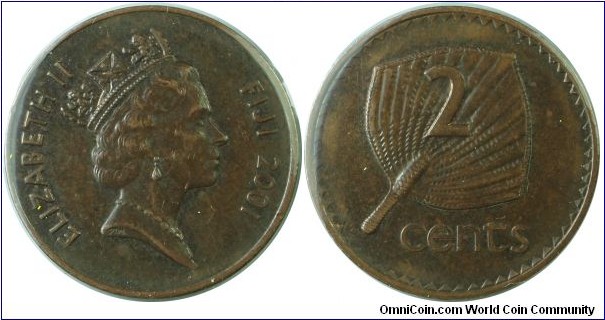 Fiji(British)2cents-km50a-2001