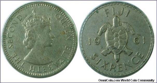 Fiji(British)6pence-km19-1961