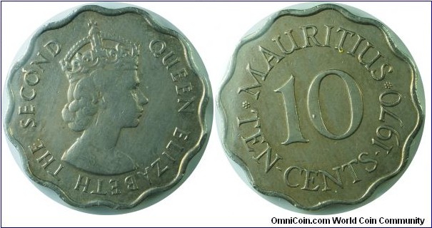 Mauritius(British)10cents-km33-1970