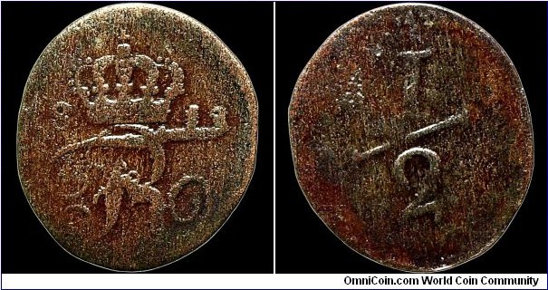 1813 ½ Kreuzer, Württemberg. 