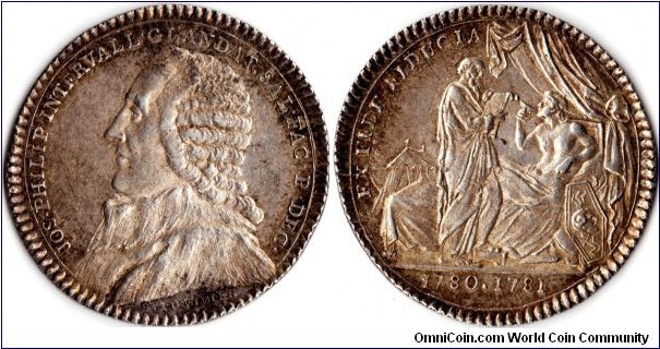 scarcer silver jeton issued for M'sieu Glandat, Doyen of the College of Medecine, Paris. This jeton covering  1780-1