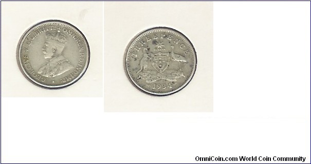 1934 Threepence