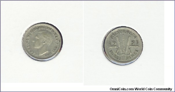 1951 Threepence