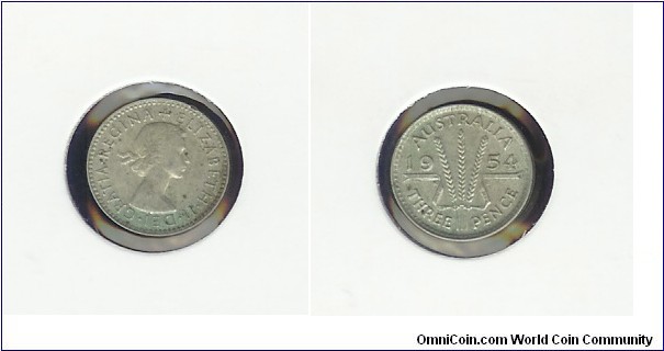 1954 Threepence