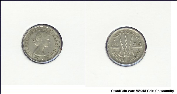 1955 Threepence