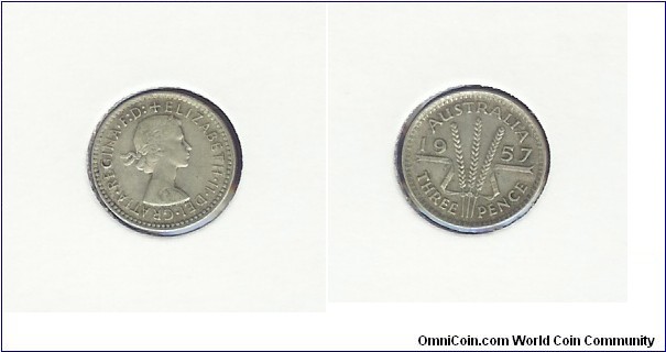 1957 Threepence