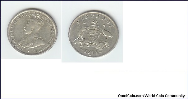 1916 Sixpence