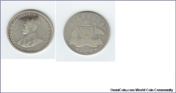 1920 Sixpence. 